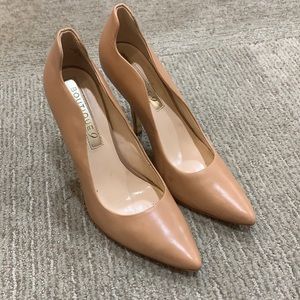 Boutique 9 Nude Leather Stilettos, Size 7.5